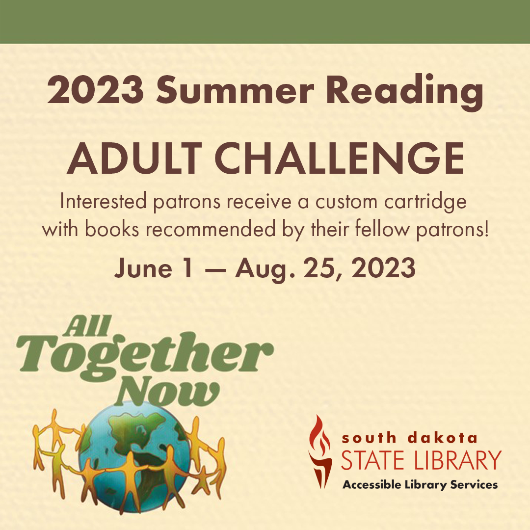 South Dakota Summer Reading 2023 adult challenge June 4 through july 29