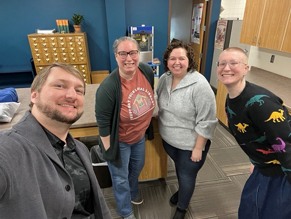 josh easter with brooking public library staff