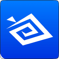 ICON: Be My Eyes logo. Blue background with abstract eye in white