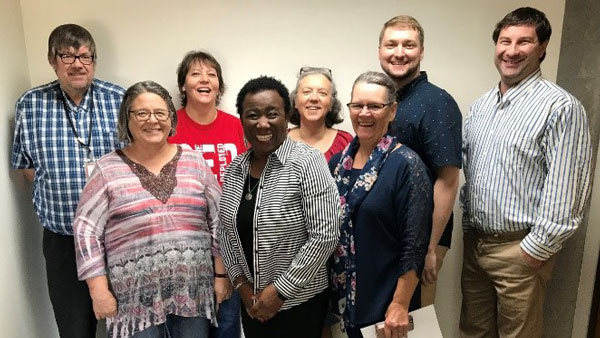 Braille and Talking Book Staff pictured with Pam Davenport