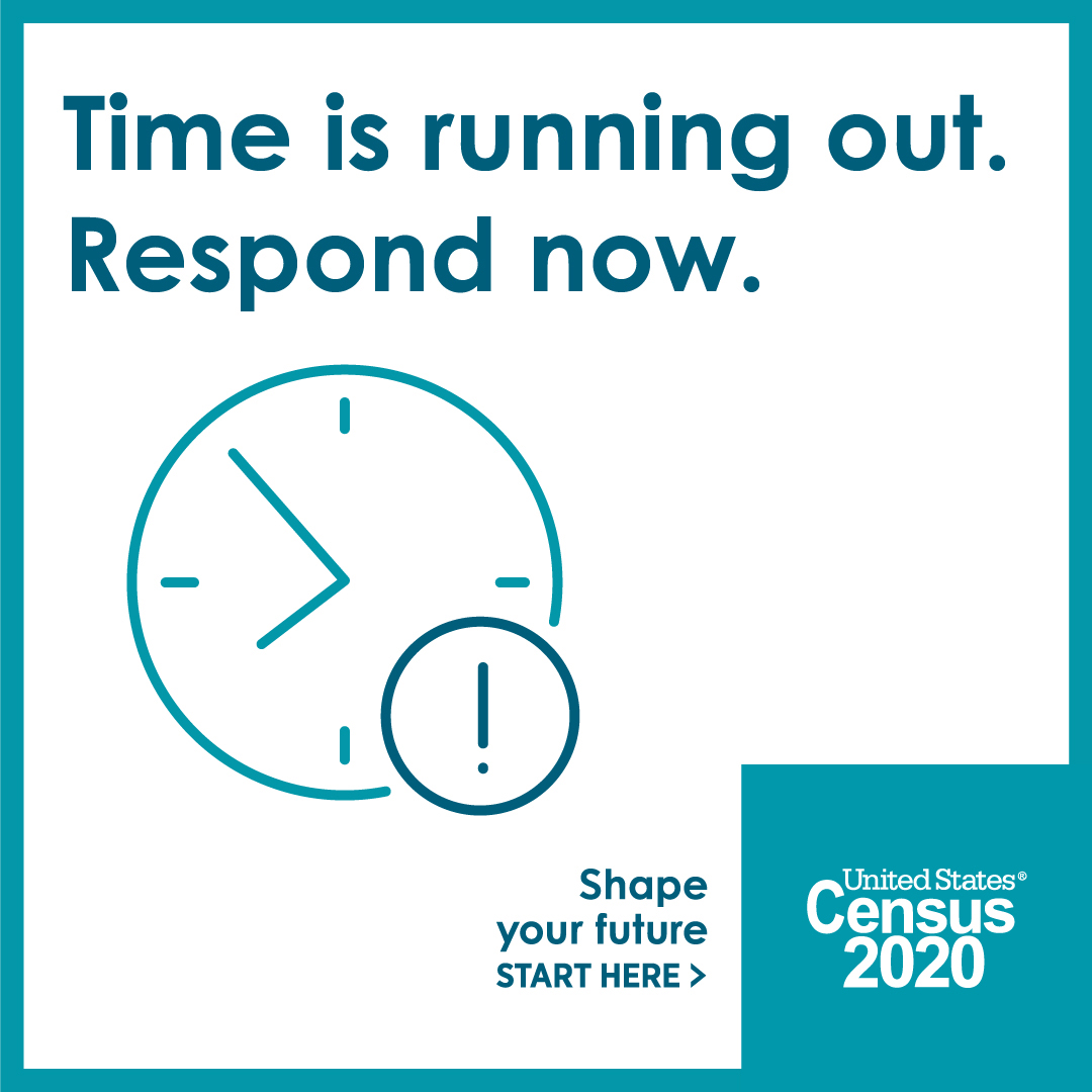 Time is running Out Respond Now United States Census 2020