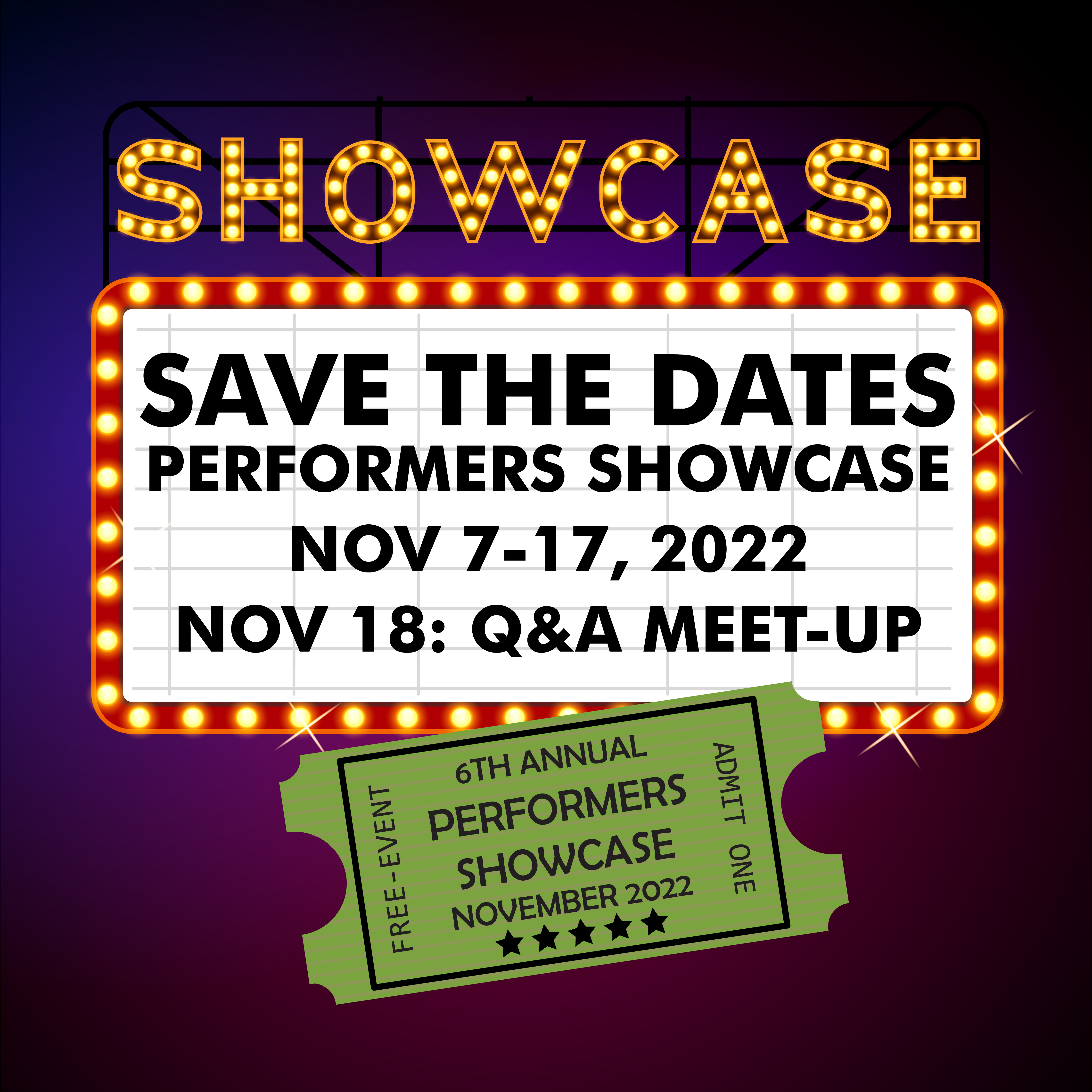 Performers Virtual showcase - save the date november 2022