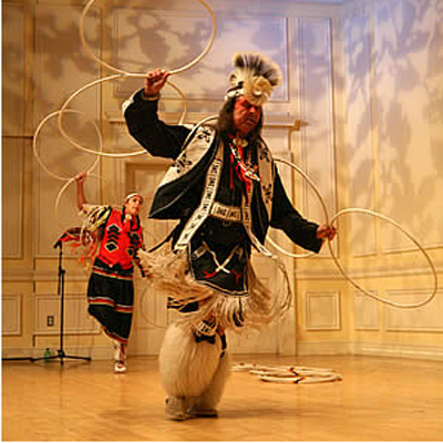 Dallas Chief Eagle featuring hoop dance - shown with apprentice photo dated 2007