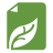 icon for green file, green paper with leaf
