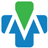 icon for med line plus, white letter m over green and blue plus shape