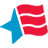 blue star with red wave stripes icon