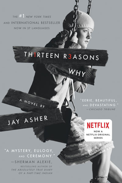 book cover of thirteen reasons why 